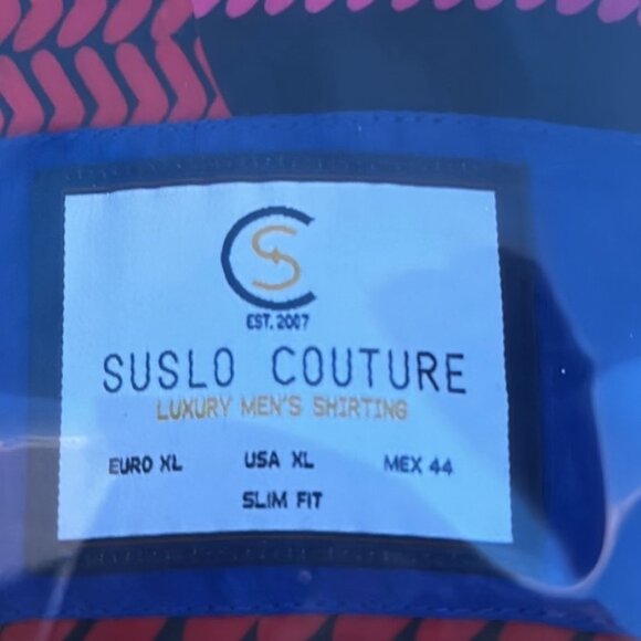 SUSLO Couture Multicolor Long Sleeve Button Down Shirt Size XL (Silm Fit) - Picture 4 of 5
